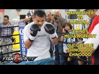 Floyd Mayweather vs. Marcos Maidana 2 - Maidana full workout: Mitts+ Speed Bag