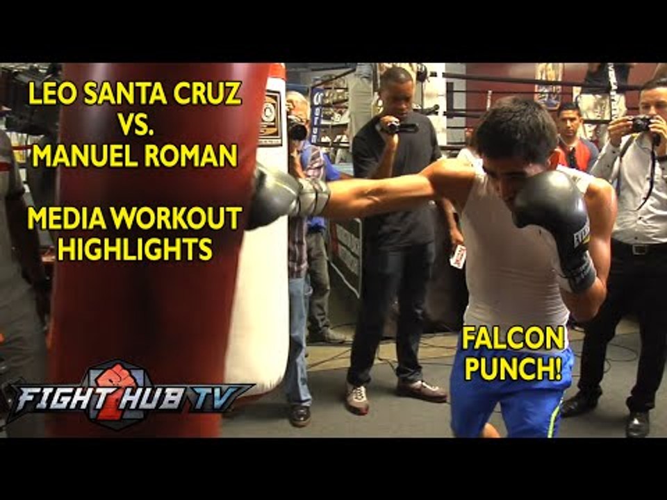 Leo Santa Cruz vs. Manuel Roman- Santa Cruz media workout highlights