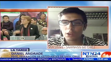 "El revés para Bachelet es por su política soberbia": Presidente de Federación de Estudiantes en Chile sobre reforma a e