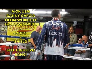 Garcia vs. Salka: Danny Garcia media workout- mitts + shadow boxing