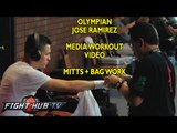 Jose Ramirez vs. Alfred Romero- Ramirez media workout video | Mitts   Bag work|