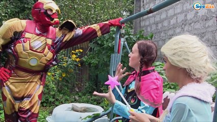 Frozen Elsa Transformed w\ Baby Elsa, Spiderman Anna & Joker in Real Life