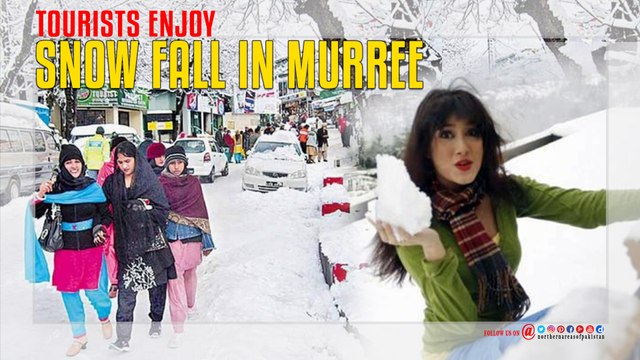 Murree Tourists Snow Fall Enjoy