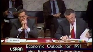 Unemployment, the Economy, Monetary Policy & Inflation: Alan Greenspan - Economic Outlook (1991) part 1/3