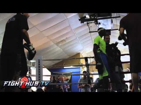 Terence Crawford vs. Yuriorkis Gamboa- Crawford media boxing workout video