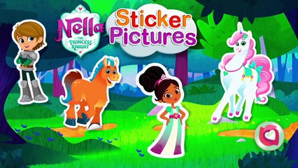 Sticker Pictures Nella the Princess Knight and Friends. Game For Kids.