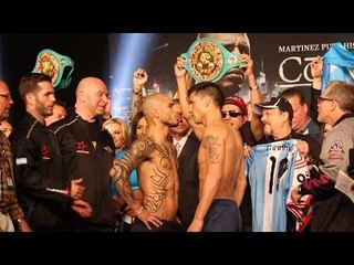 Cotto vs. Martinez weigh in video and face off