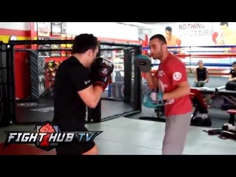 UFC 173: Lawler vs. Ellenberger- Ellenberger mitt workout w/ Edmond Taverdyan
