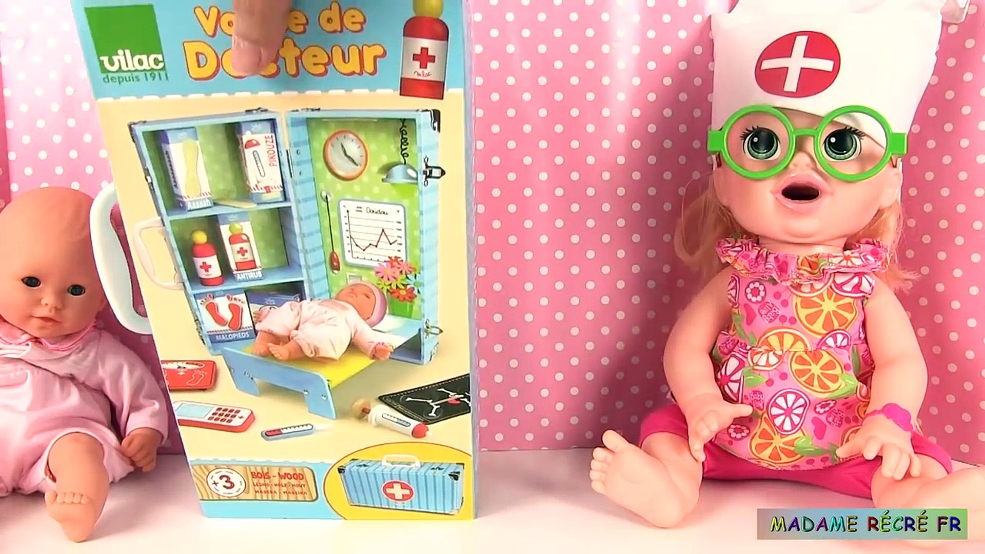 Valise De Docteur Vilac Poupee Baby Alive Sarah Et Poupon Corolle Malade Video Dailymotion