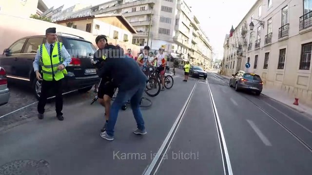 Ce voleur s'en est pris au mauvais cycliste... Violent!