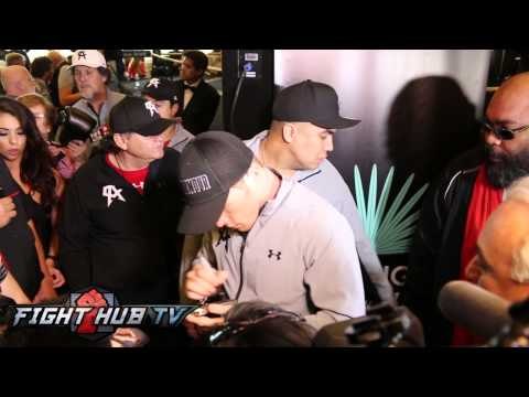Canelo Alvarez vs. Alfredo Angulo- Alvarez mobbed by fans behind the scenes