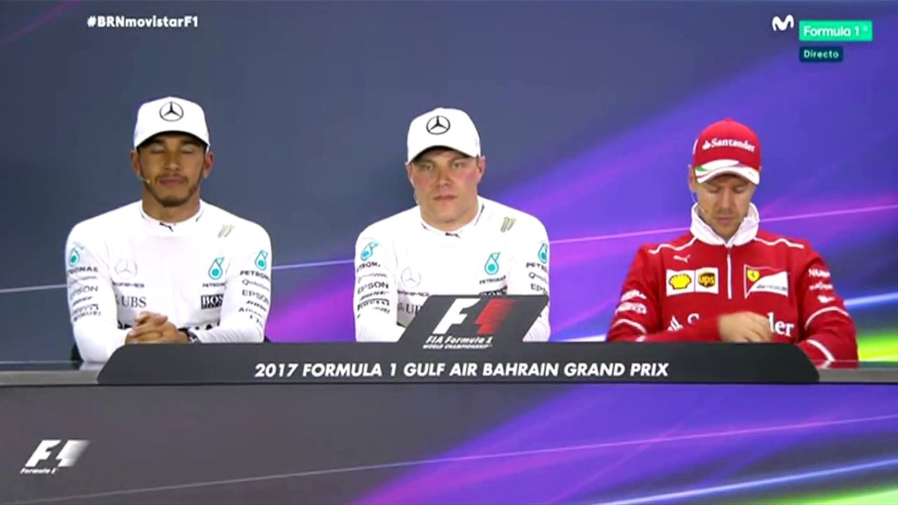 Formula 1 2017 Bahrain GP - Post-Qualifying -  Top 3