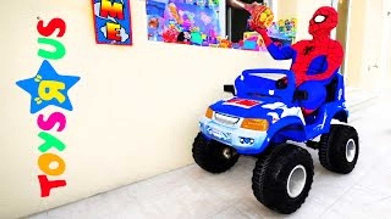 Spiderman TOY STORE Shop Toys Monster Trucks For Kids w/ Baby, Venom, Hulk & Joker FUN in