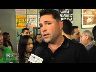 Oscar De La Hoya "Maidana on paper looks the most dangerous to fight Mayweather"