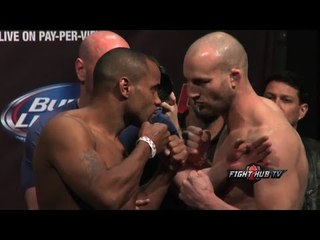 UFC 170 Rousey vs. McMann: Daniel Cormier vs. Pat cummins weigh in & face off video