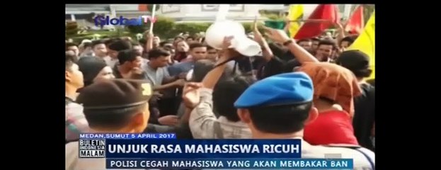Unjuk Rasa Mahasiswa di Medan Ricuh