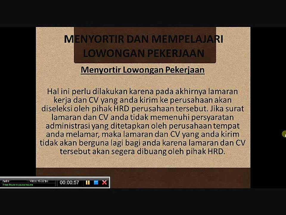 3. Menyortir informasi lowongan pekerjaan