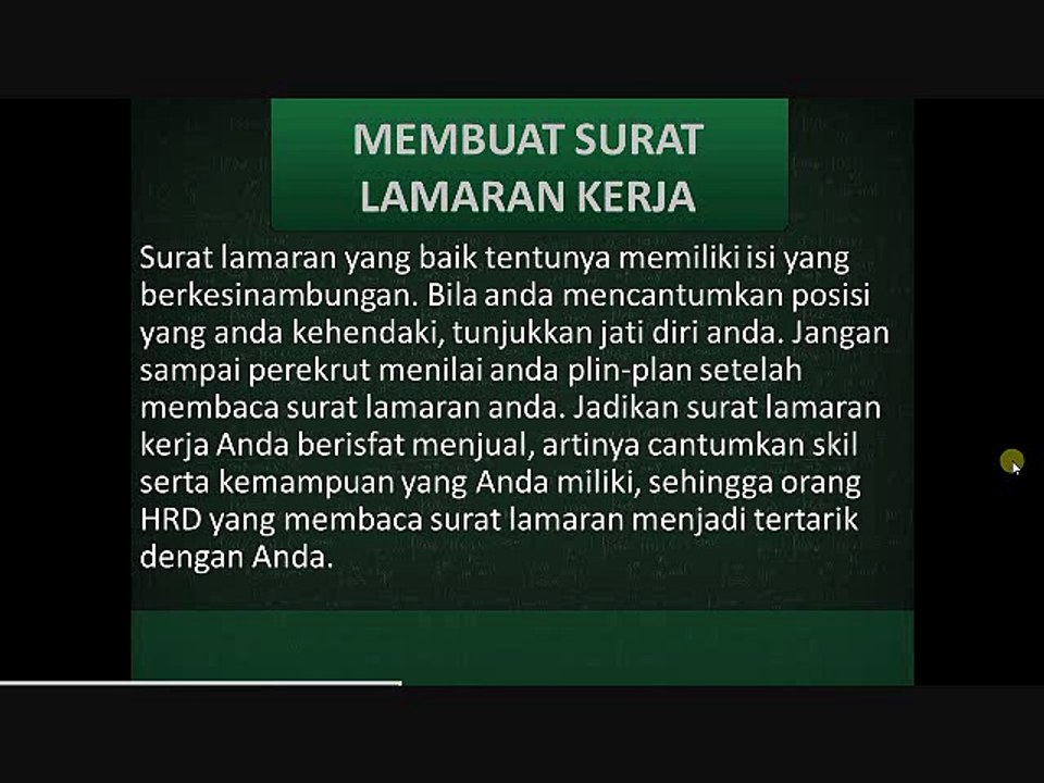 5. Membuat surat lamaran kerja
