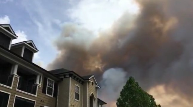 Wildfire Burns Next to Interstate 4 Near Deltona