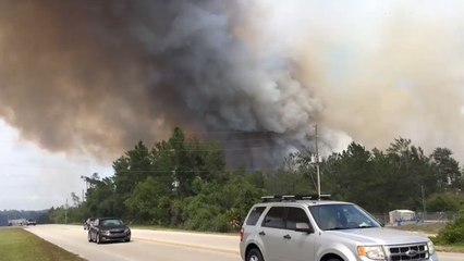 Wildfire Edges Near Major Roads in East Florida