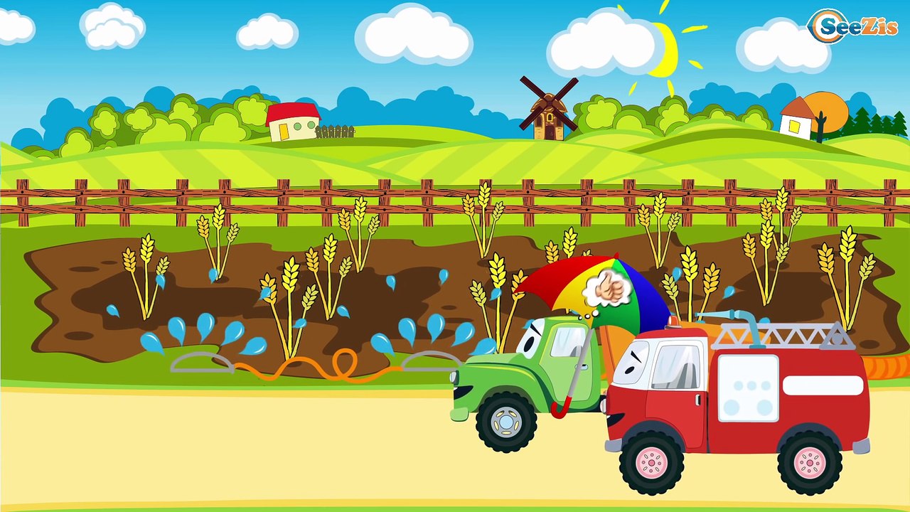 The Red Truck at the Construction Site - Cartoons for Children - Cars & Trucks for Kids