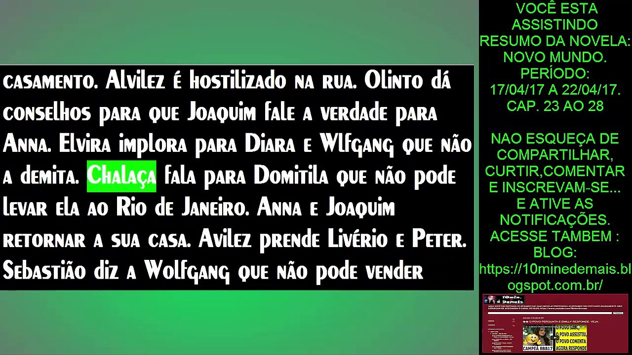 NOVO MUNDO. 17.04 A 22.04.17