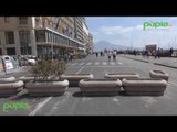 Napoli - Pericolo attentati, installati i dissuassori sul lungomare per la Pasquetta (15.04.17)