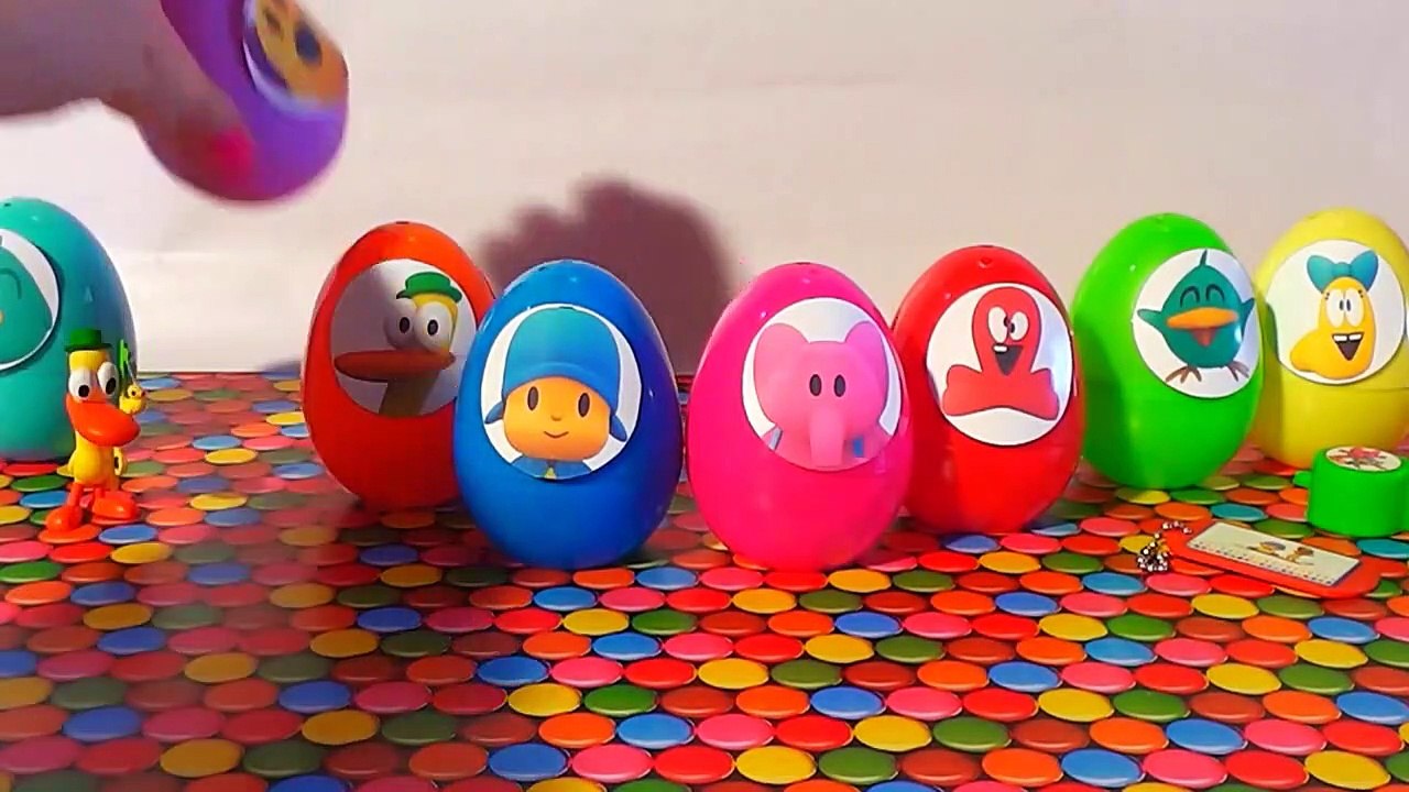 Surprise eggs unboxing toys Pocoyo and friends eggs suert546546a con ju