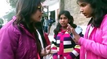 Indian school girl fighting on street for a boy