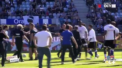Bastia fans vs Lyon players