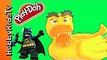 Rubber Ducky Monster vs Batman! Surprise Eggs, Play-Doh with Teeth + Mini Figs Story Fun HobbyKV