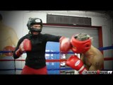 Ronda Rousey and Vic Darchinyan sparring