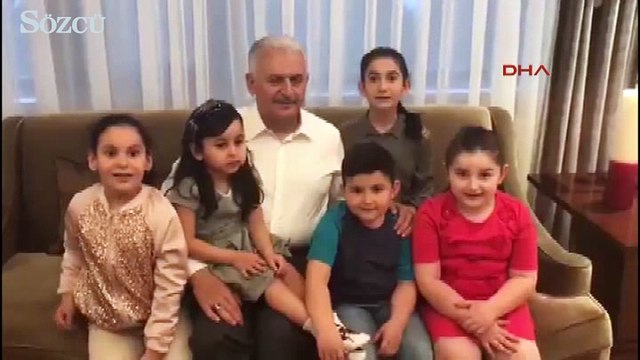 Binali Yıldırım'dan torunlarıyla halk oylaması mesajı
