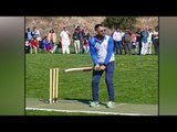MS Dhoni plays cricket at the Mardrid Cricket Club | Oneindia News