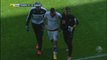 Contento falls injured after the crash with Nakoulma