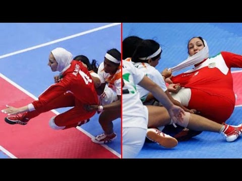 Indian Kabaadi players help Irani player during match after hijab displaced | Oneindia News