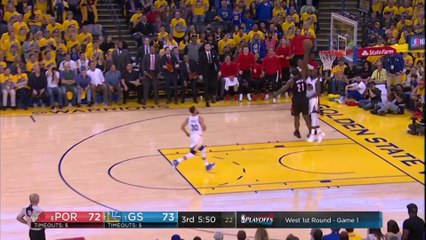 Draymond Green Rejects the Dunk Attempt  - Blazers vs Warriors - April 16, 2017
