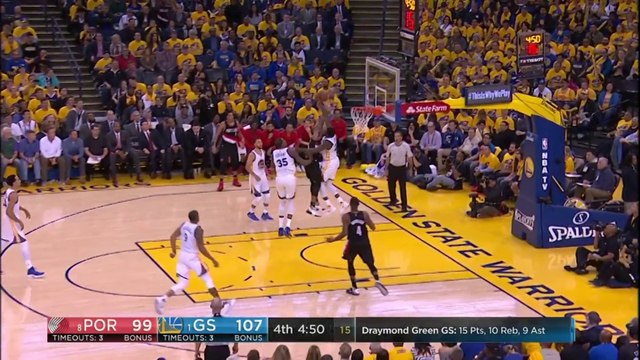 Draymond Green Rejects Damian Lillard - Warriors vs Blazers - April 16, 2017