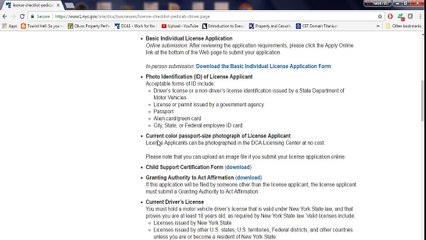 How to apply fot Pedicab Driver License in NYC