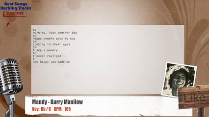 Mandy - Barry Manilow Vocal Backing Track