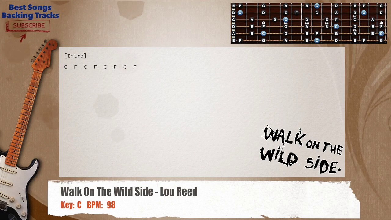 Walk On The Wild Side - Lou Reed Guitar Backing Track