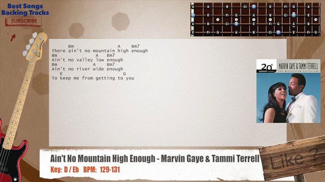 Ain't No Mountain High Enough - Marvin Gaye & Tammi Terrell Bass Backing Track