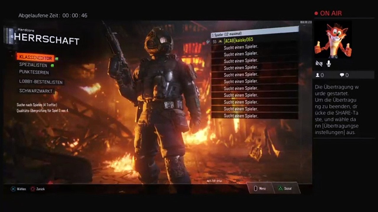 PS4-Live-Übertragung Bo3