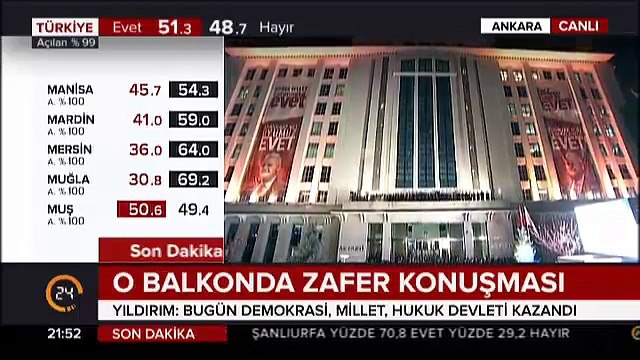 Yıldırım Bu halk oylamasında hayır diyenler de evet diyenler de bir ve değer