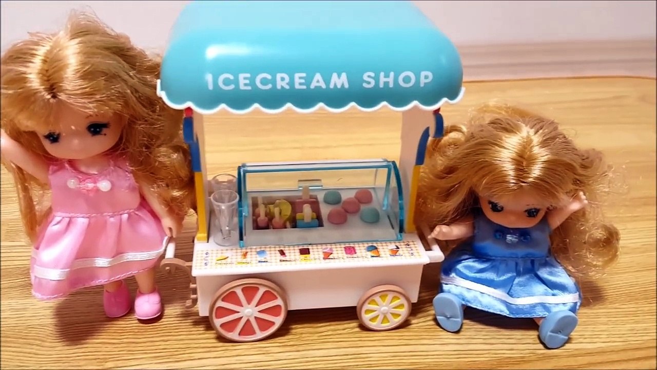 ミキちゃん マキちゃん リカちゃんの代わりにアイスクリーム屋さんで働くよ！ママやケリーちゃん ショコラウサギちゃんが来てくれたよー！ ❤ 子供向け おもちゃ アニメ キッズ お店屋さん ごっこ 遊び