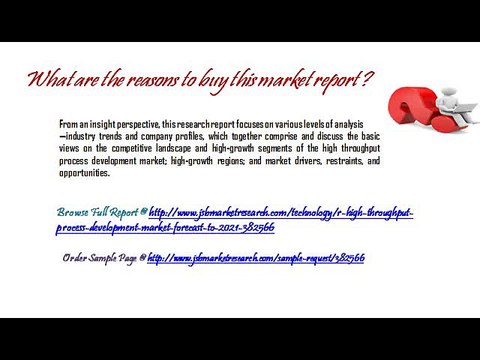 Market Research Report Forecast of High Throughput Process Development