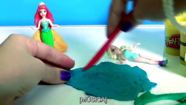 Play Doh Sereias Princesas Anna Elsa Ariel Cinderela Magiclip Mermaids Play-Doh Spa