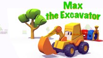 Cartoon and kids games. Excavator Max and surprise egg. Hot Cold game. Animation f