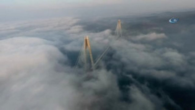 Yavuz Sultan Selim Köprüsü'ndeki Muhteşim Sis Manzarası Havadan Görüntülendi