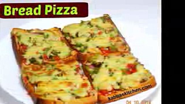 Bread Pizza Recipe Quick and Easy Bread Pizza Bread Pizza Recipe by kabitaskitchen(240p)